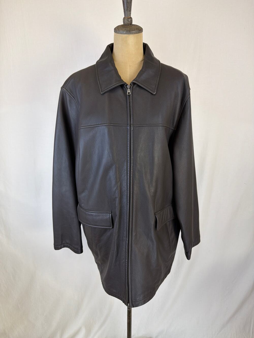 Jos. A. Bank Brown Leather Jacke Large XLarge #0563